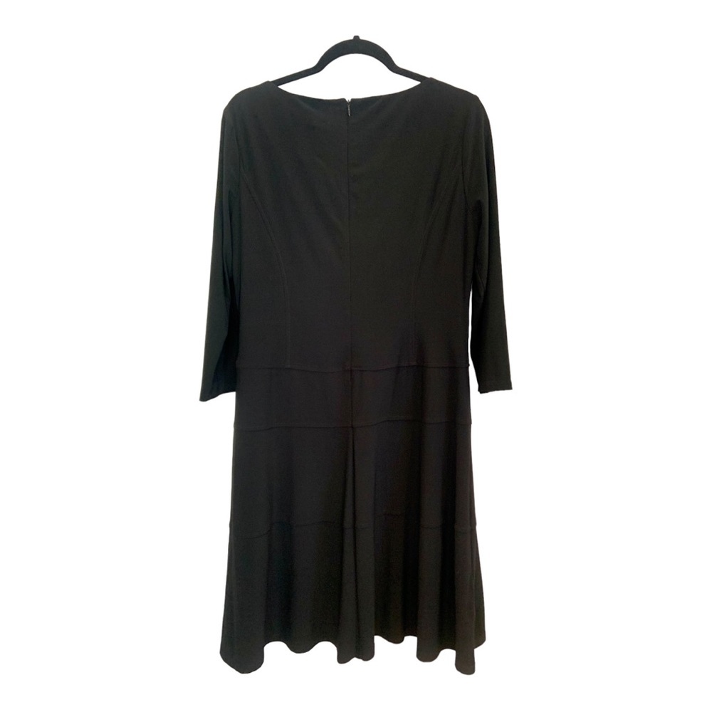 Black Label Evan Picone long sleeve black midi dress with high neck - Picture 2 of 6